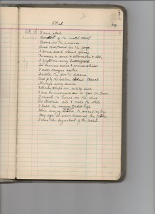 "Steel" A page from William E. Dimorier's poetry journal.