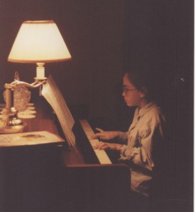A girl playing the piano