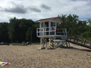 This is a new lifeguard station that resembles those on the West Coast of the USA.