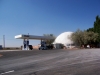 A geodesic Mobil station on the road to Meteor Crater.
